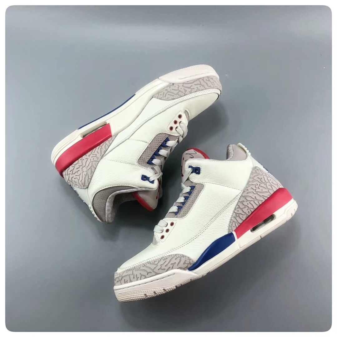 Air Jordan 3 International Flight White Grey Red Blue Shoes